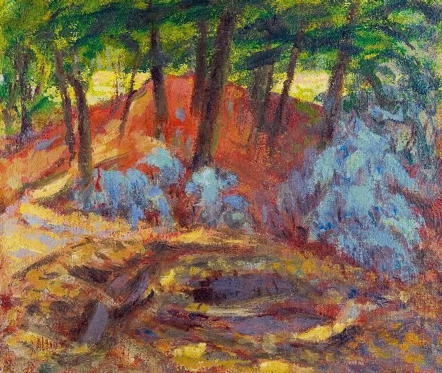 Jan Altink | Boslandschap, olieverf op doek, 52,2 x 60,5 cm, gesigneerd l.o. en te dateren ca. 1960