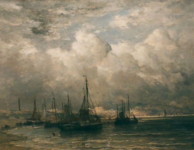 Hendrik Willem Mesdag | 'Ruig weer', olieverf op doek, 98,0 x 124,0 cm, gedateerd 1896