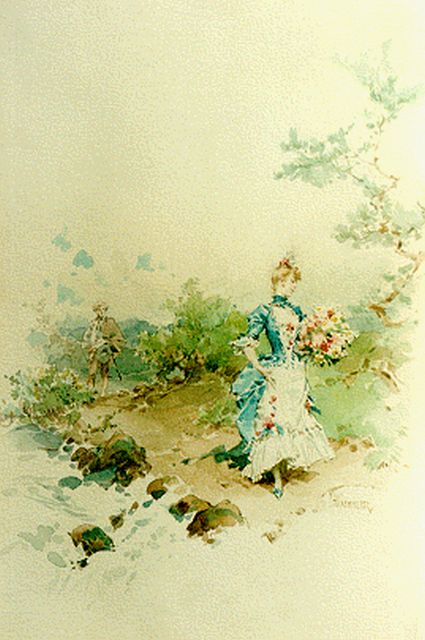 Frederik Hendrik Kaemmerer | De aanbidder, aquarel op papier, 33,0 x 22,8 cm, gesigneerd r.o.