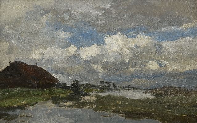 Constan Gabriel | Ruw weer, olieverf op doek op paneel, 24,1 x 38,0 cm, gesigneerd r.o.