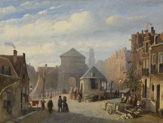 Joseph Bles | Zomers stadsgezicht, olieverf op paneel, 25,5 x 34,5 cm, gesigneerd r.o. en gedateerd '48