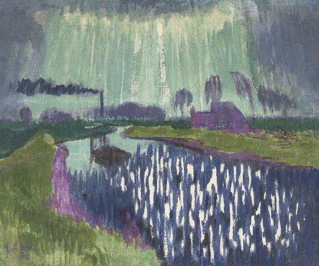 Jan Altink | Zonneflikkering, wasverf op doek, 60,3 x 70,3 cm, gesigneerd l.o. en gedateerd '28