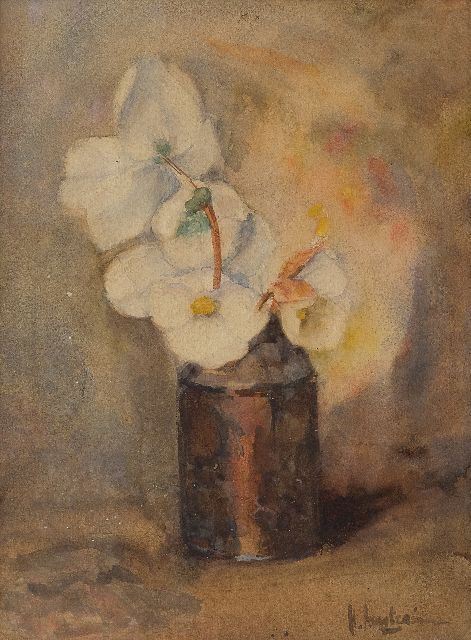 Floris Arntzenius | Helleborus in vaasje, aquarel op papier, 28,3 x 21,2 cm, gesigneerd r.o.