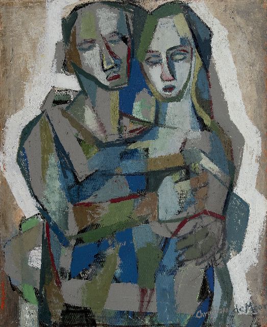 Chris de Moor | Compositie II, olieverf op doek, 100,3 x 80,9 cm, gesigneerd r.o.