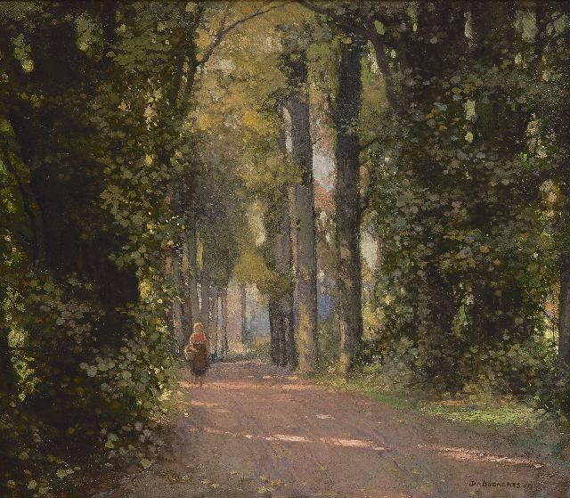 Jan Bogaerts | Laantje achter Kasteel Maurick bij Vught, olieverf op doek op paneel, 33,4 x 37,9 cm, gesigneerd r.o.