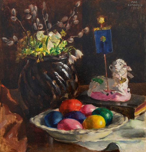 Max Rimböck | Paasstilleven, olieverf op paneel, 38,3 x 37,0 cm, gesigneerd r.b. en gedateerd 1934
