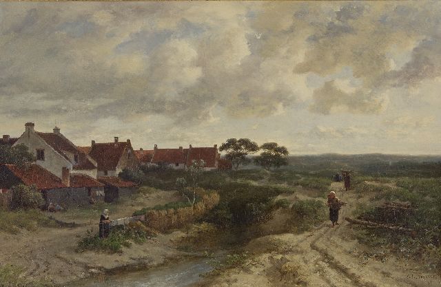 Salomon Verveer | Huizen in de Scheveningse duinen, olieverf op doek, 39,0 x 61,0 cm, gesigneerd r.o. en gedateerd '71