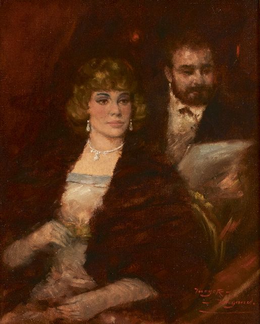 Meyer-Wiegand R.D.  | Bij de opera, olieverf op doek 30,2 x 24,3 cm, gesigneerd r.o.