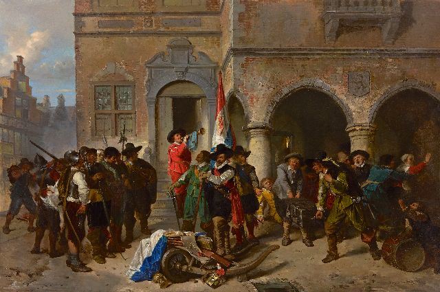 Herman ten Kate | Na de plundering, olieverf op paneel, 63,7 x 96,1 cm, gesigneerd r.o.