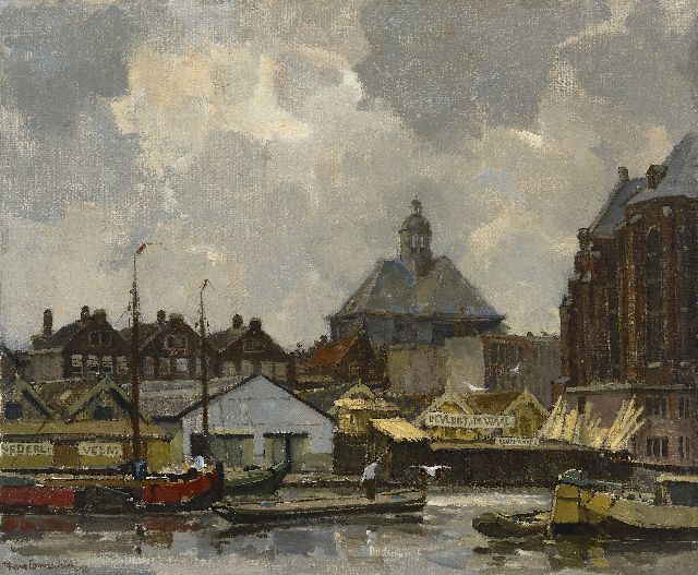 Langeveld F.A.  | De Wittenburgergracht in Amsterdam, bij dooi, olieverf op doek 50,9 x 60,6 cm, gesigneerd l.o. en gedateerd '25