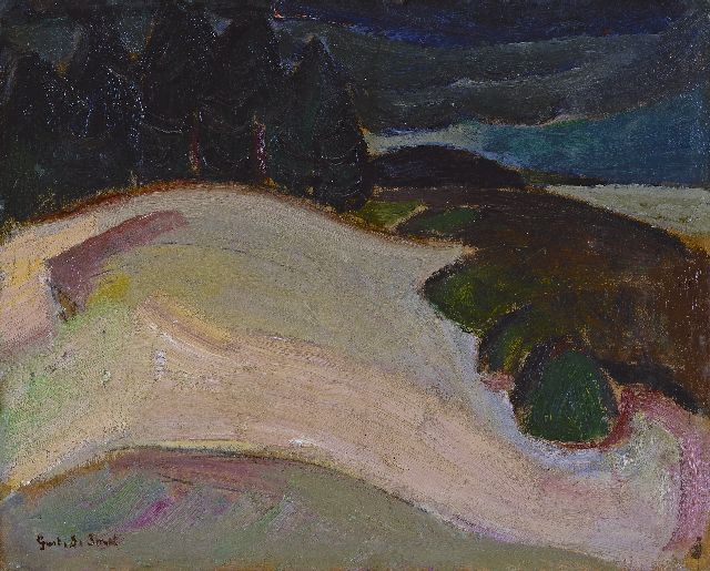 Gustave de Smet | Landschap, olieverf op board op paneel, 31,9 x 38,6 cm, gesigneerd l.o. en te dateren ca. 1917