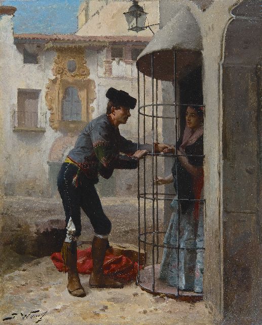 Jules Worms | De verliefde torero, olieverf op paneel, 27,0 x 21,8 cm, gesigneerd l.o.