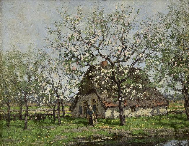 Arnold Gorter | Voorjaar, olieverf op doek, 33,0 x 42,3 cm, gesigneerd r.o.