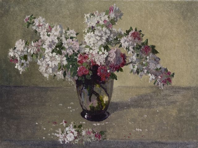 Henri van Os-Delhez | Appelbloesem, olieverf op doek, 59,9 x 79,8 cm, gesigneerd r.o. en zonder lijst