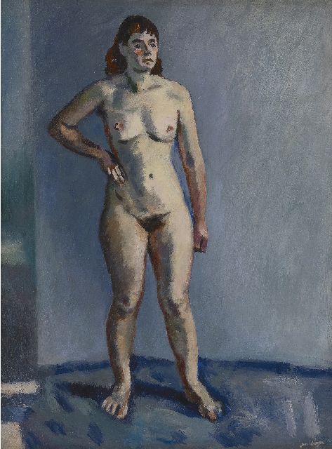 Jan Wiegers | Staand naakt, olieverf op doek, 61,3 x 46,3 cm, gesigneerd r.o. en te dateren jaren 40