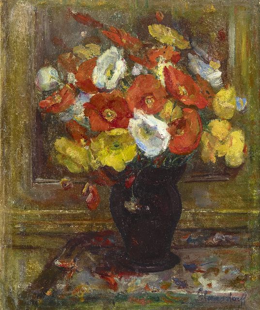 Hubert Glansdorff | Papavers, olieverf op doek, 50,8 x 43,1 cm, gesigneerd r.o.