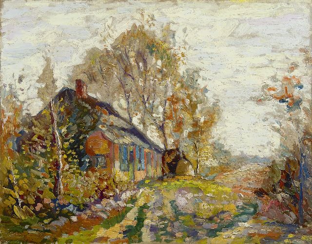 Jan Kruysen | Landschap met boerderij, olieverf op doek, 51,1 x 65,0 cm