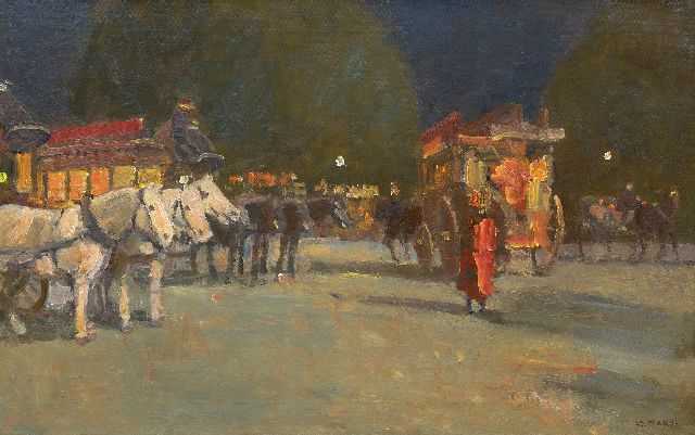 Kees Maks | Omnibussen in Parijs, olieverf op doek, 52,9 x 83,0 cm, gesigneerd r.o. en te dateren 1910