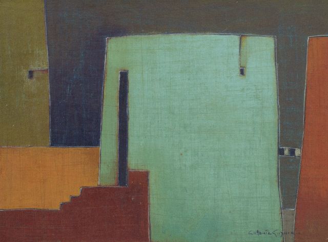 Antonia Guzmán | Fortaleza (Fort), acryl op doek op paneel, 18,2 x 24,4 cm, gesigneerd r.o. en te dateren 2010