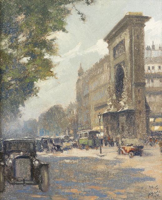 A.P. Schotel | Porte Saint-Denis te Parijs, olieverf op doek, 57,0 x 47,0 cm, gesigneerd r.o. en gedateerd '24