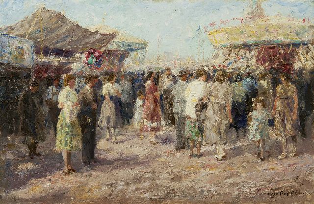 Otto Pippel | Op de kermis, olieverf op paneel, 33,8 x 51,6 cm, gesigneerd r.o.