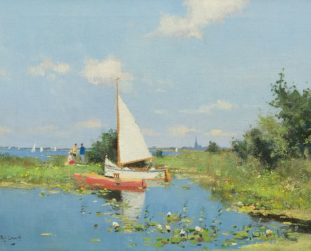 Arie Zwart | Bij de Nieuwkoopse Plassen, olieverf op doek, 40,3 x 50,0 cm, gesigneerd l.o.