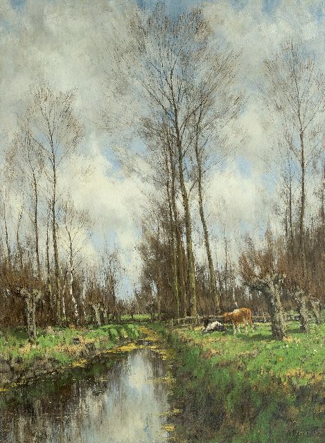 Arnold Gorter | De Vordense Beek, olieverf op doek, 101,0 x 75,3 cm, gesigneerd r.o.