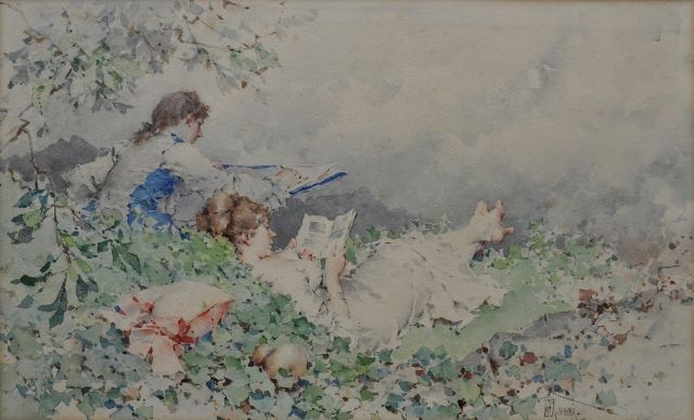 Frederik Hendrik Kaemmerer | De huwelijksreis, aquarel op papier, 27,8 x 44,5 cm, gesigneerd r.o.