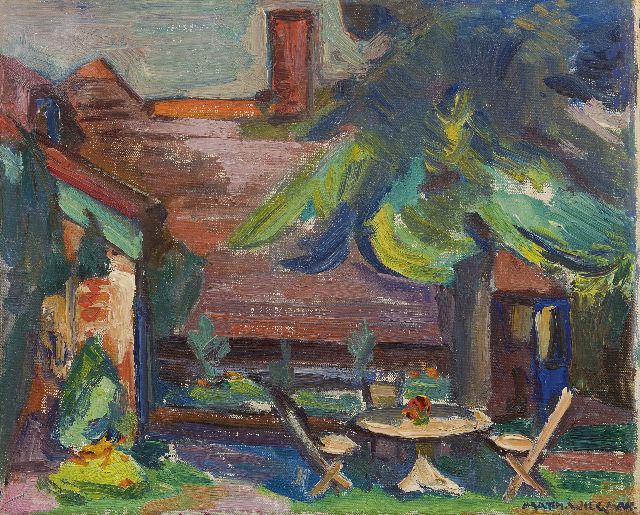 Matthieu Wiegman | Tuin, olieverf op doek, 22,0 x 27,0 cm, gesigneerd r.o.