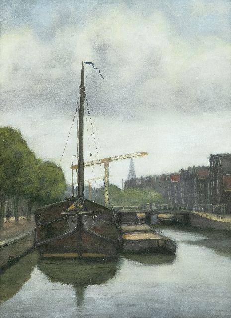 Dirk van Haaren | De Brouwersgracht te Amsterdam, gouache op papier, 40,5 x 29,8 cm, gesigneerd l.m. en gedateerd '05