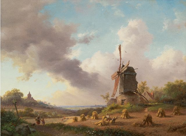 Frederik Marinus Kruseman | Oogstmaand, augustus, olieverf op paneel, 28,5 x 38,5 cm, gesigneerd r.o. en gedateerd 1850