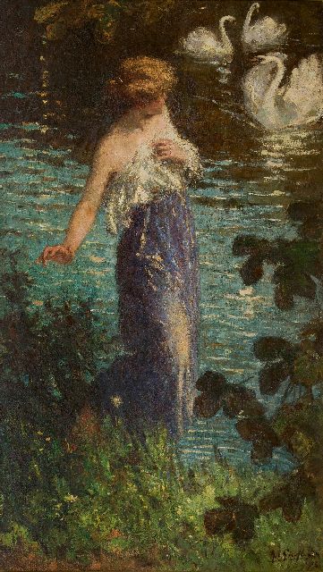 Rob Graafland | Le cygne méchant, olieverf op doek, 168,2 x 96,2 cm, gesigneerd r.o. en gedateerd 1908