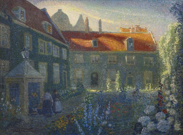 Max Nauta | Het Suykerhofje in de Amsterdamse Jordaan, olieverf op doek, 60,8 x 81,3 cm, gesigneerd l.o.