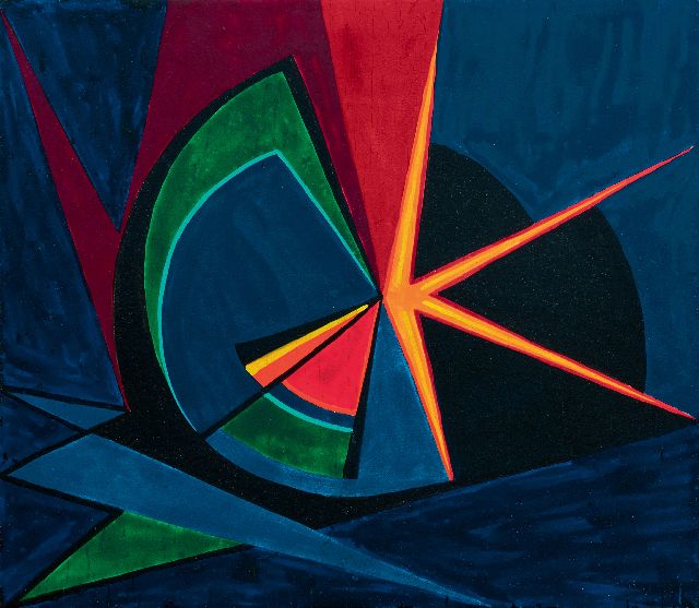 Nicolaas Warb | Métamorphose, olieverf op paneel, 30,2 x 35,0 cm, gesigneerd verso en verso gedateerd 'Paris Janvier' 1947