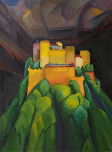 Johan van Hell | De burcht Hohensalzburg, olieverf op board, 120,0 x 89,9 cm, gesigneerd r.o. en gedateerd '23