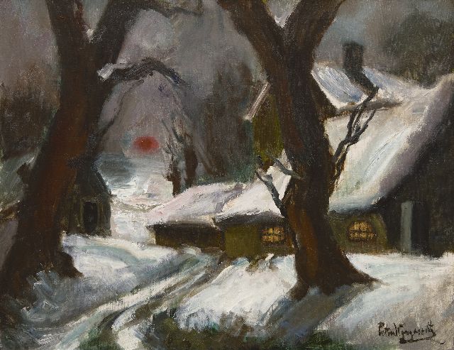 Piet van Wijngaerdt | Winterlandschap, olieverf op doek, 70,0 x 90,2 cm, gesigneerd r.o.