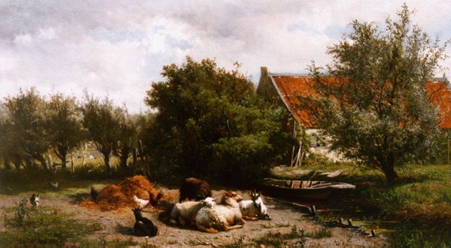Gerard Bilders | Op de boerderij, olieverf op doek, 45,2 x 70,0 cm, gesigneerd l.o.