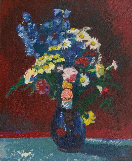 Jan Wiegers | Zomerboeket, olieverf op doek, 73,7 x 60,3 cm, gesigneerd r.o. en gedateerd '41