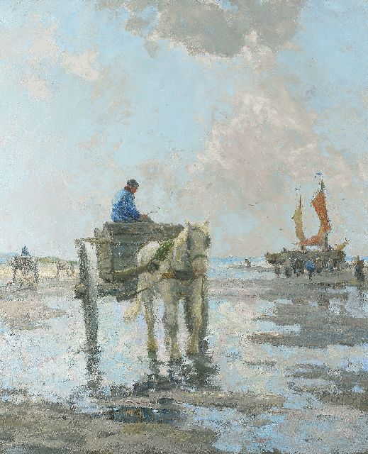 Evert Pieters | Garnalenvissers, olieverf op doek, 109,4 x 90,3 cm, gesigneerd r.o.