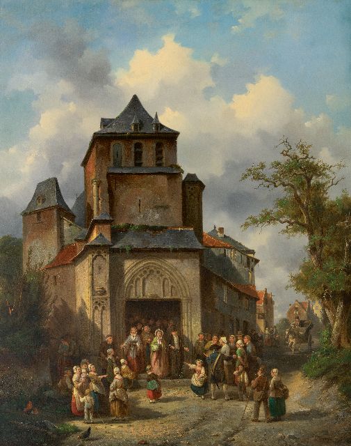 Jacques Carabain | De gouden bruiloft, olieverf op doek, 96,2 x 76,2 cm, gesigneerd r.o. en gedateerd 1861