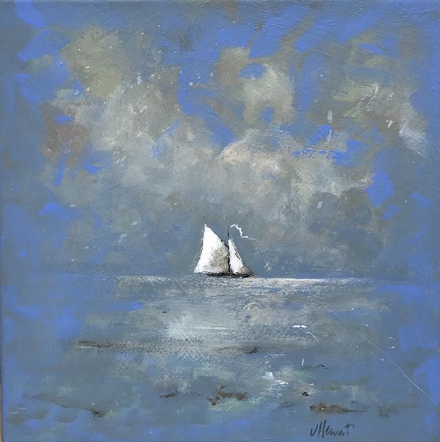 Evert van Hemert | Laaxum I, acryl op doek, 30,0 x 30,0 cm, gesigneerd r.o.