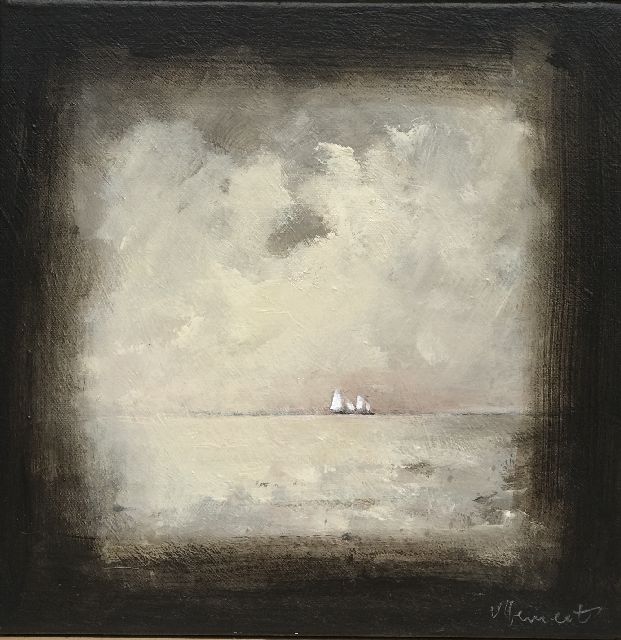 Evert van Hemert | Laaxum II, acryl op doek, 30,0 x 30,0 cm, gesigneerd r.o.
