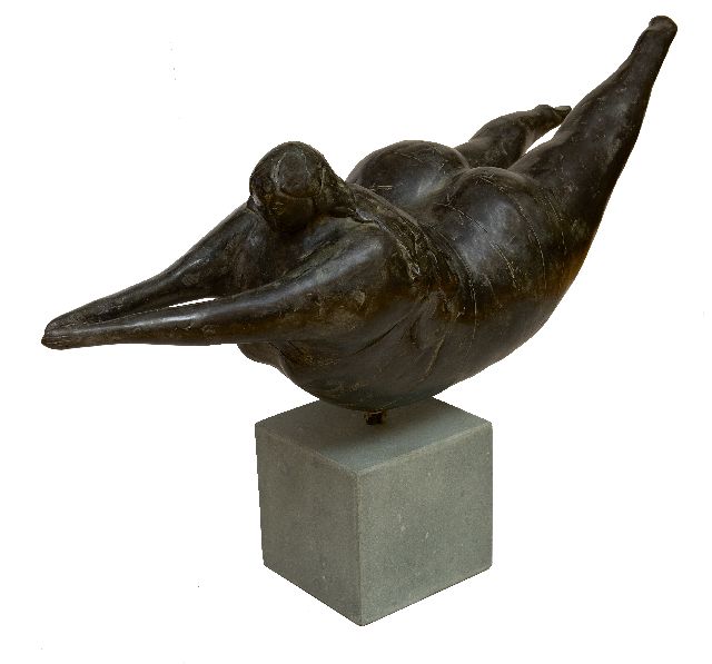 Evert van Hemert | The big splash, gepatineerd brons, 30,0 x 80,0 cm, gesigneerd volgt! en te dateren 2008