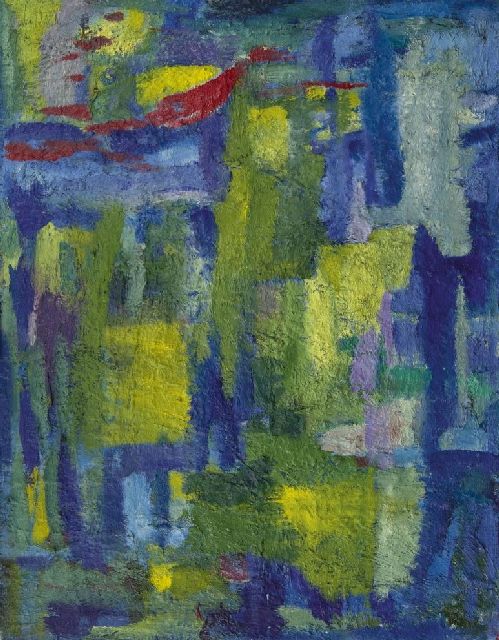 Gerrit Benner | Zonder titel, olieverf op doek, 129,5 x 100,0 cm, gesigneerd verso en te dateren ca. 1960
