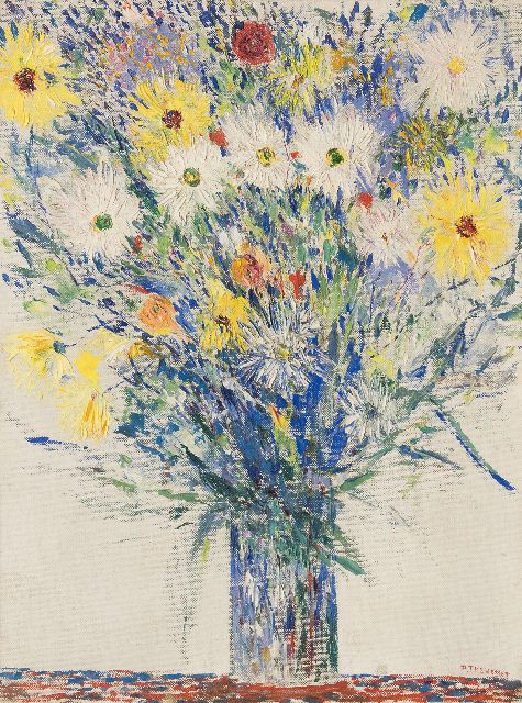 Pierre Thevenet | Zomerboeket, olieverf op doek, 80,5 x 60,6 cm, gesigneerd r.o.