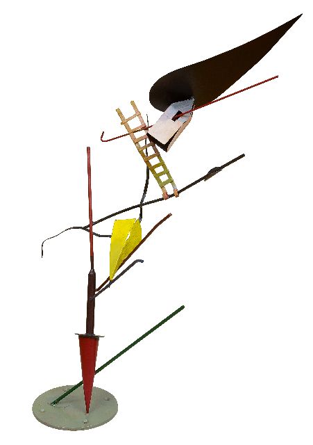 Vries A. de | Zonder titel, geverfd staal 251,0 cm, gesigneerd op de basis en te dateren ca. 2000