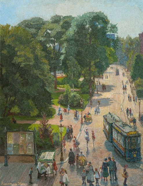 Henriëtte de Vries | Gezicht op het Leidse Bosje in Amsterdam, olieverf op doek, 77,8 x 61,9 cm, gesigneerd l.o.