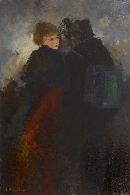 Jan Rijlaarsdam | Muzikant en zijn muzen, olieverf op doek, 90,3 x 60,7 cm, gesigneerd l.o.