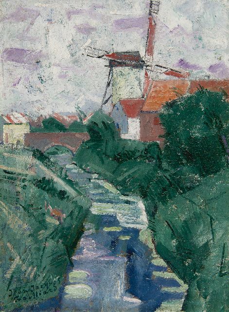Jean-Jacques Gailliard | Molen in Vlaanderen, olieverf op doek op paneel, 43,5 x 32,1 cm, gesigneerd l.o.