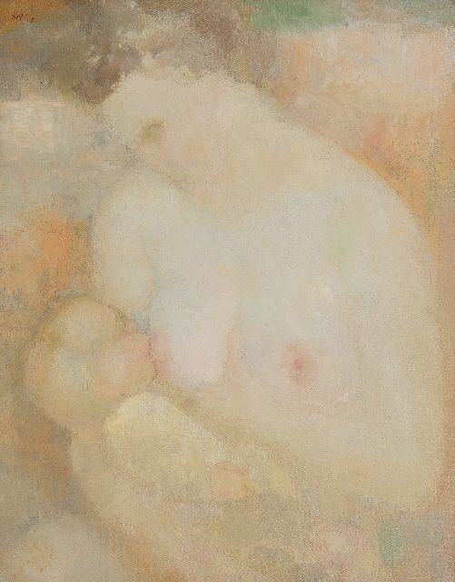 Toon Kelder | Zogende moeder, olieverf op doek, 68,5 x 54,2 cm, gesigneerd l.b. (tweemaal)